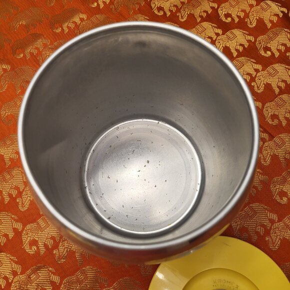 KROMEX Spun Aluminum Canister Set w/Yellow Lids Coffee Sugar - Picture 13 of 16